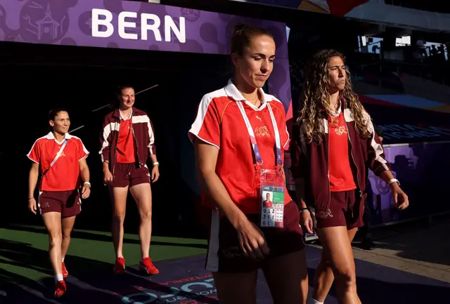 Switzerland team arriving at Wankdorf Stadion