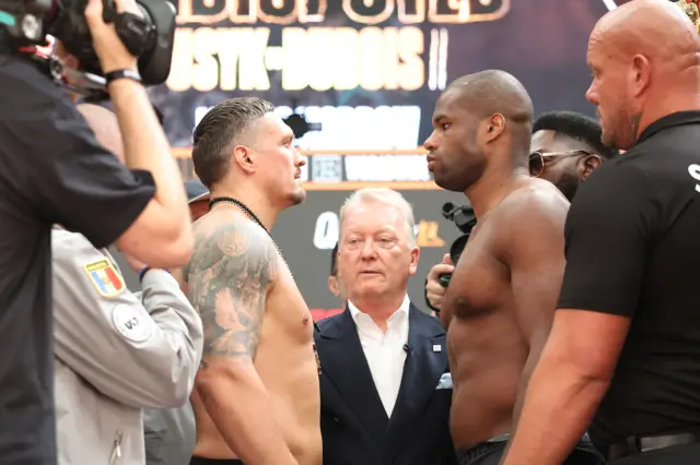 Oleksandr Usyk and Daniel Dubois face off