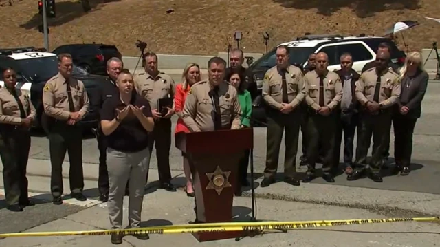 LA County Sheriff Robert Luna speaks to the media