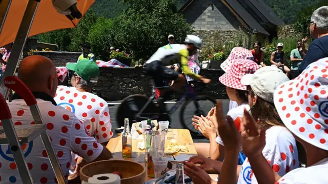 Luke Plapp racing during stage 13 of the 2025 Tour de France