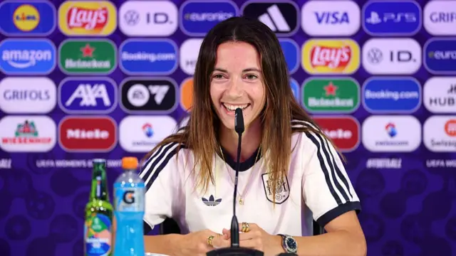 Aitana Bonmati of Spain speaks to the media during the Spain Press Conference