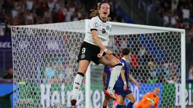 Sjoeke Nusken of Germany celebrates after scoring their side's first goal