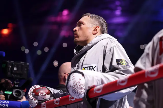 Oleksandr Usyk enters the ring