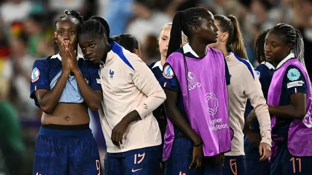 France's players look disappointed