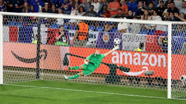 Ann-Katrin Berger of Germany makes a save