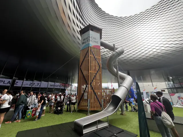 Slide in fan zone in Basel