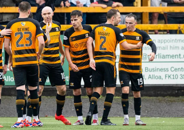 Alloa players celebrate