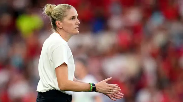 Gemma Grainger, Head Coach of Norway, looks on during the UEFA Women's EURO 2025 Group A match between Switzerland and Norway at St. Jakob-Park on July 02, 2025 in Basel, Switzerland.