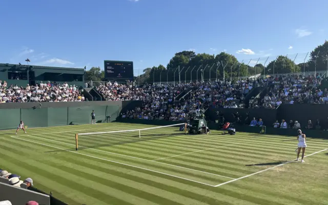 Jasmine paolini playing on court 3 at Wimbledon