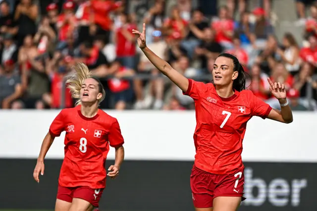 Riola Xhemaili celebrates