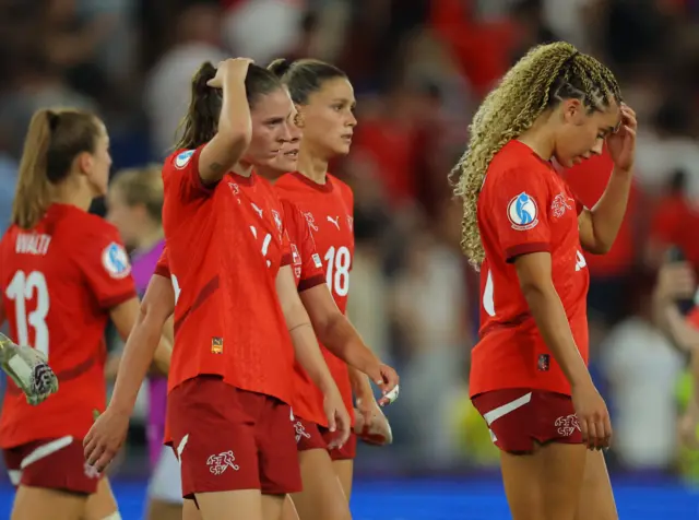 Switzerland's Smilla Vallotto looks dejected after the match