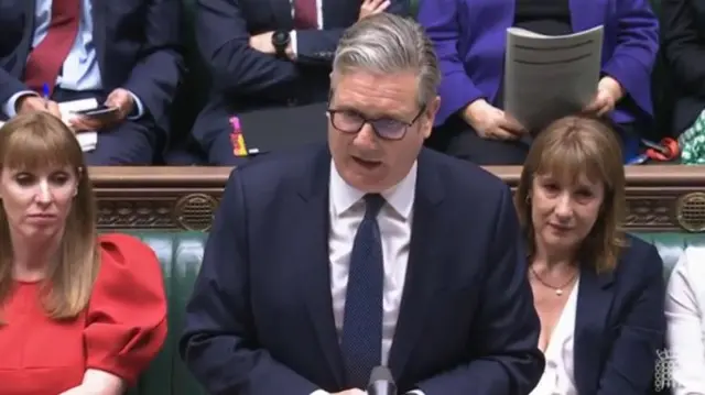 Starmer speaks at the dispatch box in the House of Commons