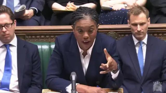 Badenoch speaks at the dispatch box in the House of Commons