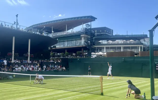A view of court four at Wimbledon