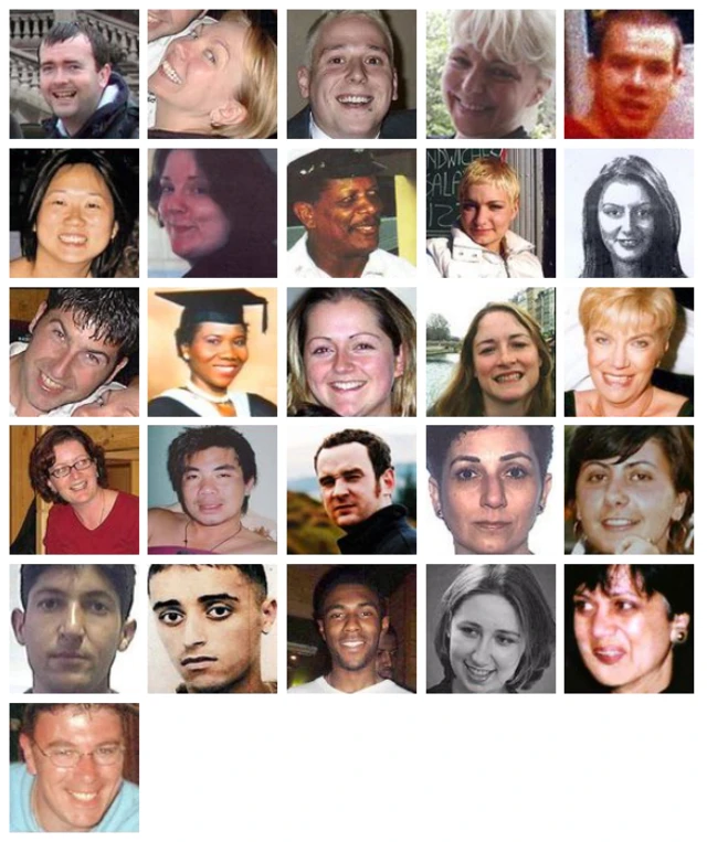 Composite image showing photos of the victims of the Russell Square attack