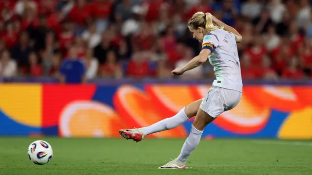 da Hegerberg of Norway misses a penalty kick during the UEFA Women's EURO 2025 Group A match between Switzerland and Norway at St. Jakob-Park on July 02, 2025 in Basel, Switzerland.