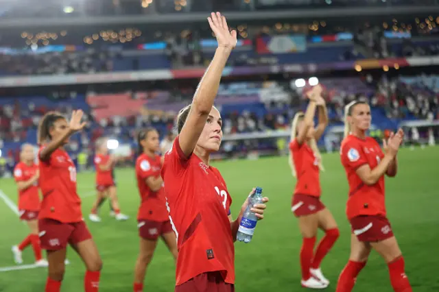 Lia Waelti of Switzerland acknowledges the fans