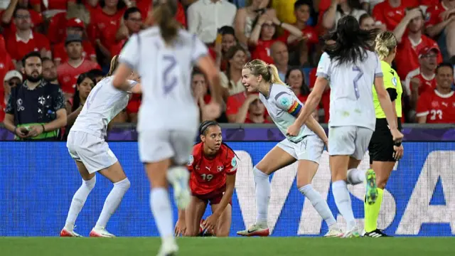 Ada Hegerberg of Norway celebrates after Julia Stierli of Switzerland (not pictured) scores an own-goal during the UEFA Women's EURO 2025 Group A match between Switzerland and Norway at St. Jakob-Park on July 02, 2025 in Basel, Switzerland.