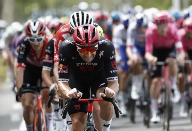 Julian Alaphilippe in action at stage 15
