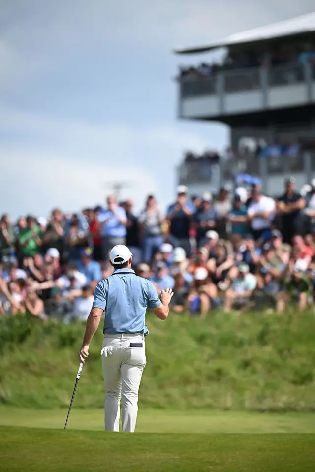 Rory Mcilroy acknowledges the crowd