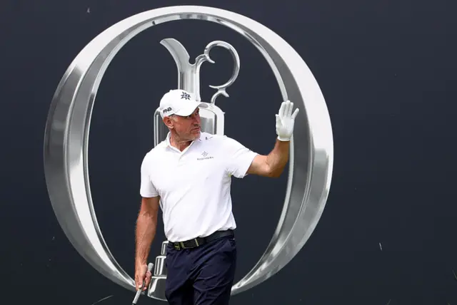 Lee Westwood waves to the crowd