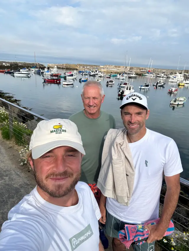 BBC Radio 5 live team at Royal Portrush - James Gregg, Andrew Murray and Oli Wilson