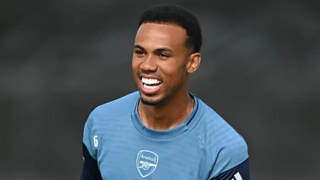 Gabriel in training for Arsenal