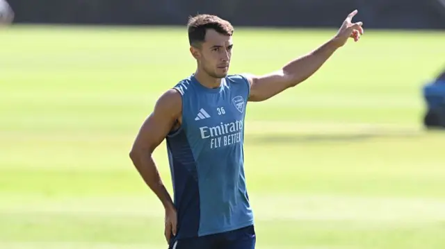 Martin Zubimendi in Arsenal training