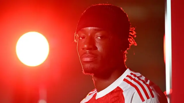 Noni Madueke during his Arsenal photoshoot