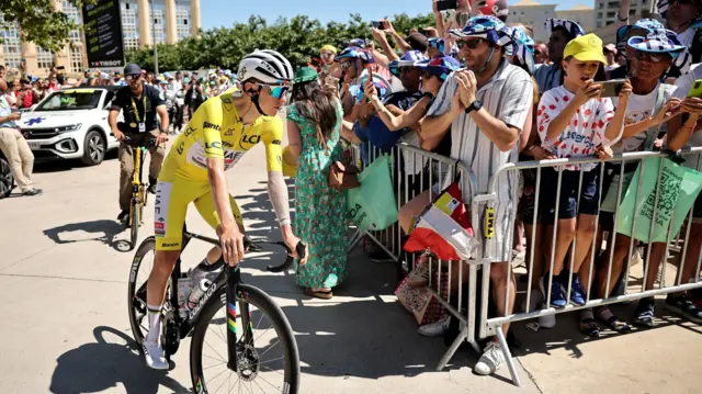 Tadej Pogacar before stage 16 of the 2025 Tour de France