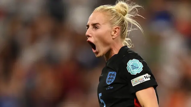 Alex Greenwood of England celebrates