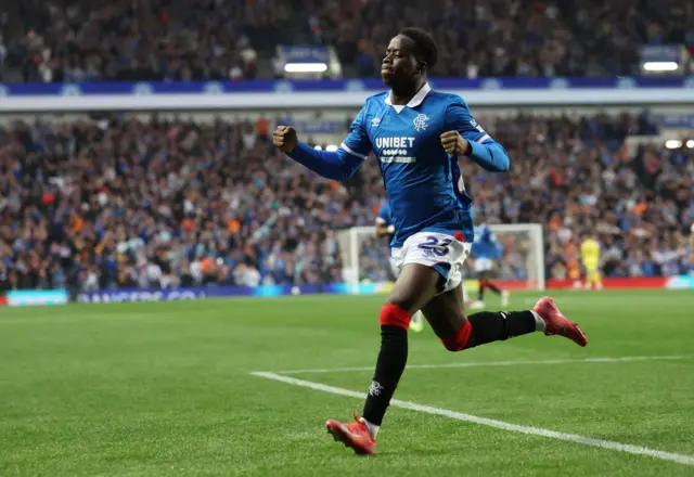Djeidi Gassama celebrates his goal