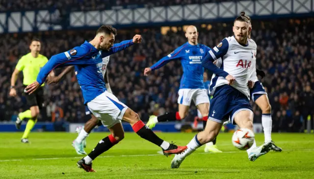 Rangers drew 1-1 with eventual Europa League winners Tottenham