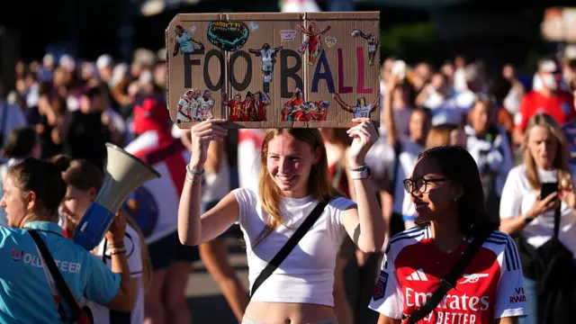 England fans enjoy the pre match atmosphere on their way to the stadium