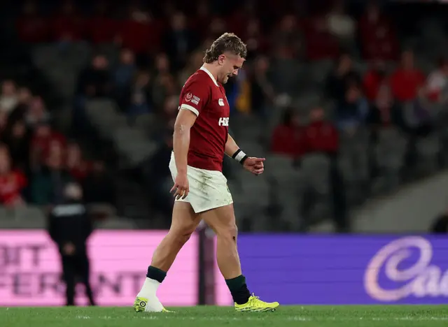 Darcy Graham of the British & Irish Lions walks off the pitch