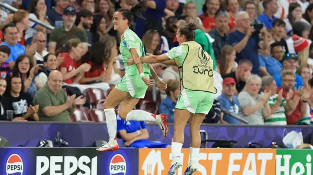 Barbara Bonansea of Italy celebrates scoring her team's first goal
