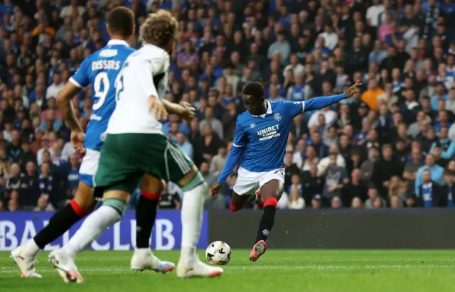 Gassama shapes up to fire in Rangers' second goal