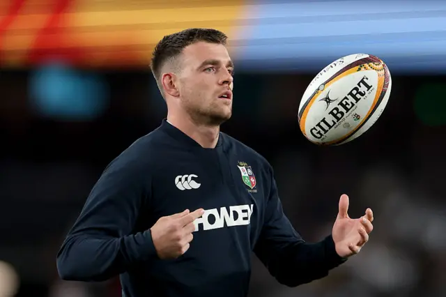 Ben White of the British and Irish Lions warms up