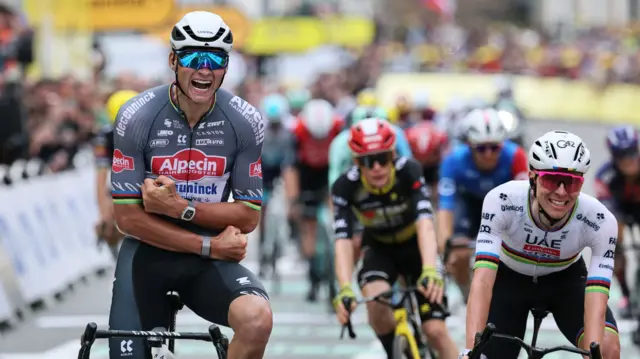 Mathieu van der Poel wins stage two of the 2025 Tour de France
