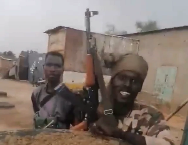 Screengrab from video showing Sudanese fighters.