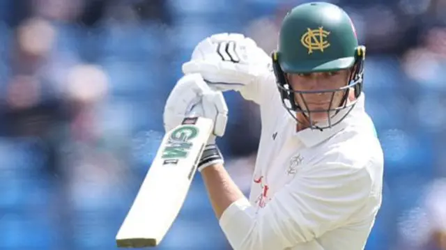 Freddie McCann batting for Nottinghamshire