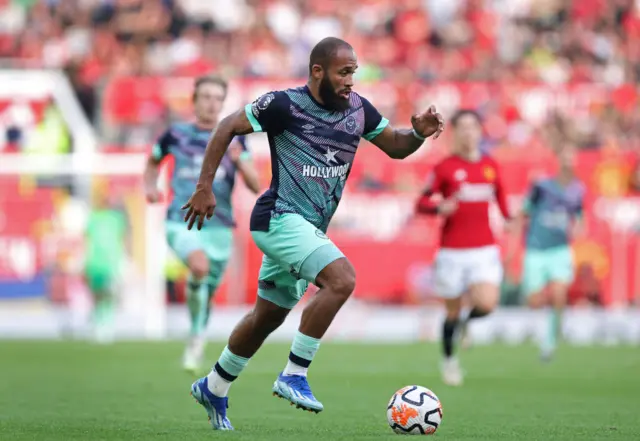 Bryan Mbeumo playing at Old Trafford