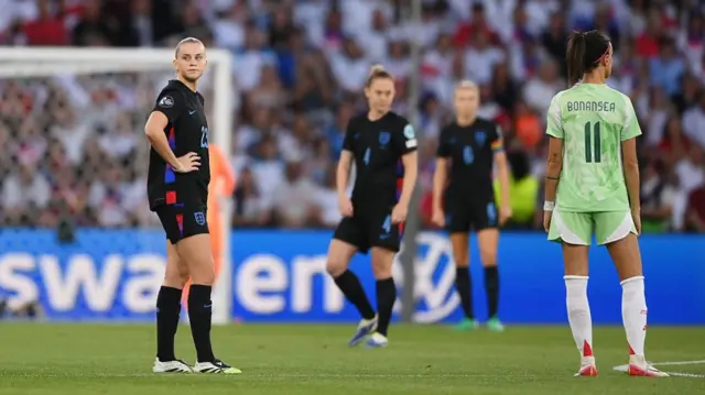 Alessia Russo of England looks on