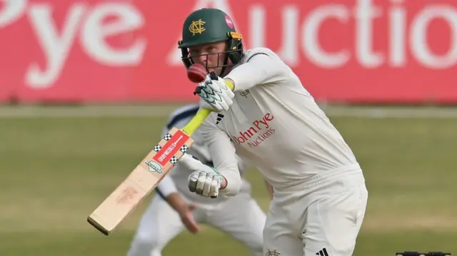 Lyndon James batting for Lyndon James