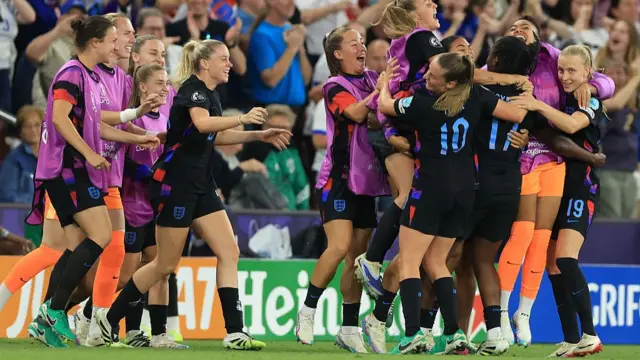 England players celebrate