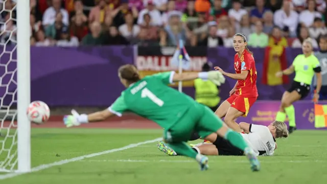 Aitana Bonmati of Spain scores a goal