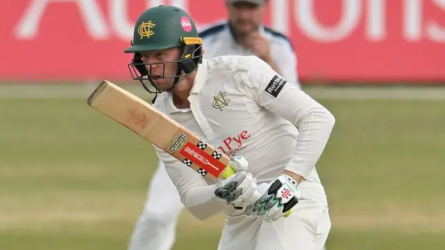 Lyndon James batting for Nottinghamshire