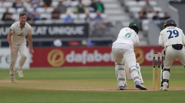 Luis Reece bowls Ben Green