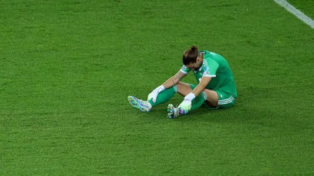Ann-Katrin Berger of Germany reacts