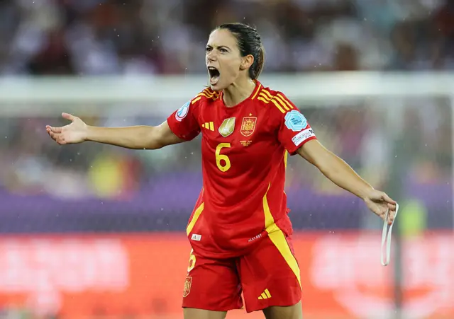 Spain's Aitana Bonmati celebrates reaching Euros final